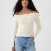 Modern Rib Off-Soulder Cropped Top Modern Rib Off-Soulder Cropped Top