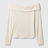 Modern Rib Off-Soulder Cropped Top Modern Rib Off-Soulder Cropped Top