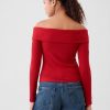 Modern Rib Off-Soulder Cropped Top Modern Rib Off-Soulder Cropped Top