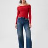 Modern Rib Off-Soulder Cropped Top Modern Rib Off-Soulder Cropped Top