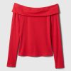 Modern Rib Off-Soulder Cropped Top Modern Rib Off-Soulder Cropped Top