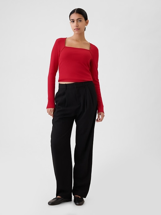 Modern Rib-topp med fyrkantig hals Modern Rib-topp med fyrkantig hals