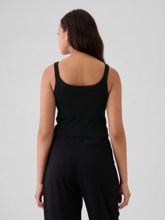 Modernt Rib Cropped Linne