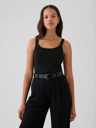 Modernt Rib Cropped Linne