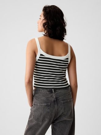Modernt Rib Cropped Linne