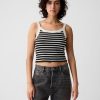 Modernt Rib Cropped Linne