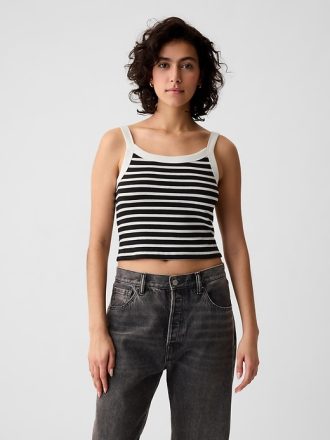Modernt Rib Cropped Linne