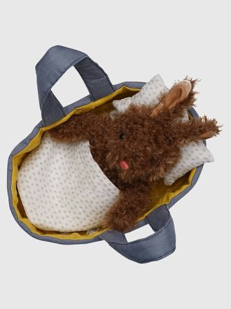 Moppettes Beau Bunny Uppstoppade djur Bassinet och kudde