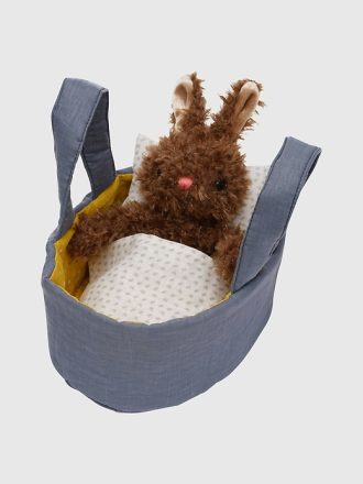 Moppettes Beau Bunny Uppstoppade djur Bassinet och kudde