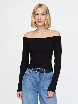 Off-Soulder Sweater Top