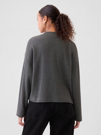 Oversized Mockneck Waffle T-shirt