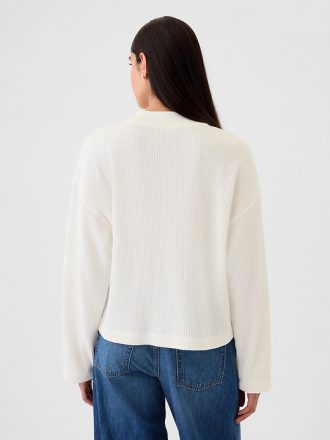 Oversized Mockneck Waffle T-shirt