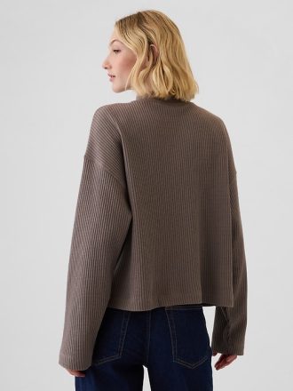 Oversized Mockneck Waffle T-shirt