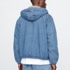 Oversized Sherpa-fodrad jeansjacka med dragkedja