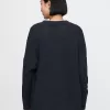 Oversized blandad kabelstickad tröja