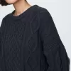 Oversized blandad kabelstickad tröja