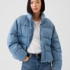 Oversized denim pufferjacka