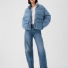 Oversized denim pufferjacka