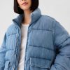 Oversized denim pufferjacka