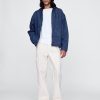 Oversized fodrad jeanshuvtröja