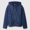 Oversized fodrad jeanshuvtröja