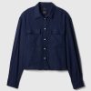 Oversized linne cropped shirt