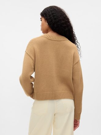 Oversized tröja med V-ringad