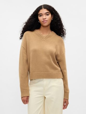 Oversized tröja med V-ringad