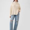 Oversized tröja med split-fåll Mockneck