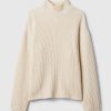 Oversized tröja med split-fåll Mockneck