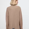 Oversized tröja med split-fåll Mockneck