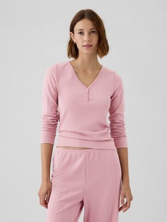 Pointelle Henley PJ skjorta