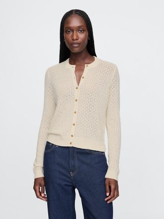 Pointelle cardigan