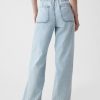 Pull-On byxor i denim med vida ben Pull-On byxor i denim med vida ben