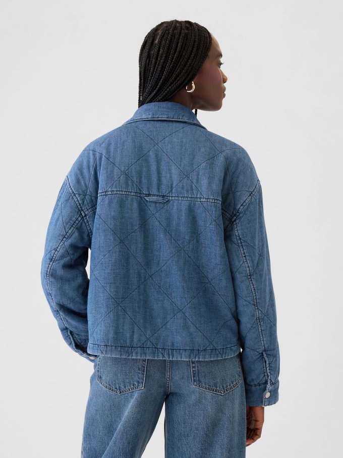Quiltad jeansskjortajacka