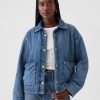 Quiltad jeansskjortajacka