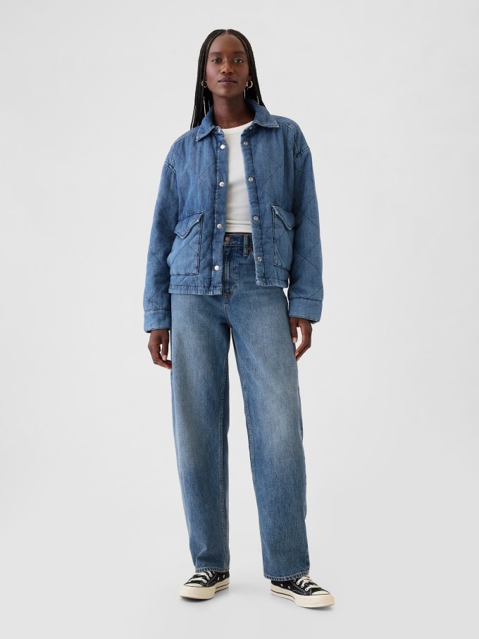 Quiltad jeansskjortajacka