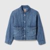 Quiltad jeansskjortajacka