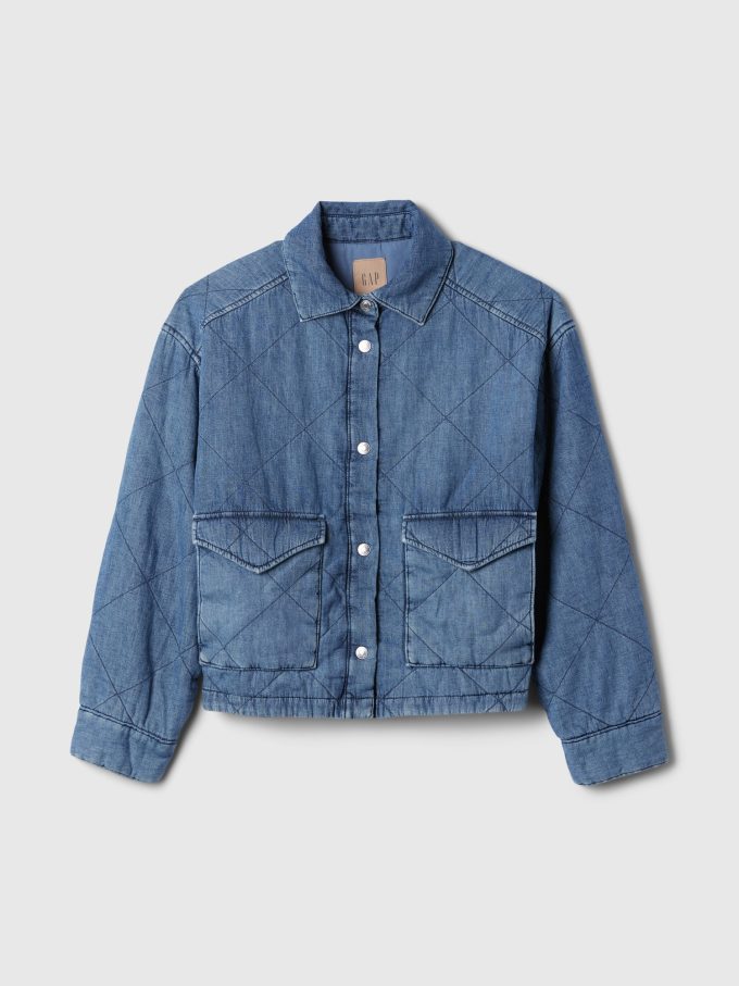 Quiltad jeansskjortajacka