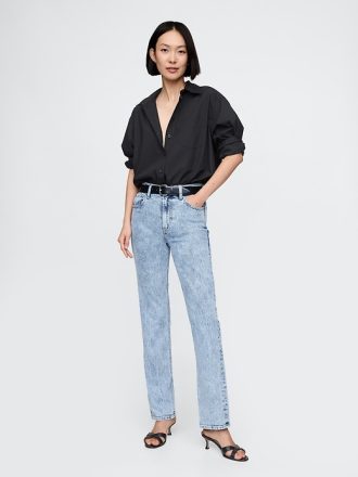 Raka jeans från högt 90-tal
