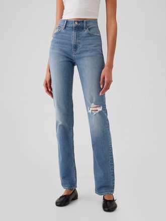 Raka jeans från högt 90-tal