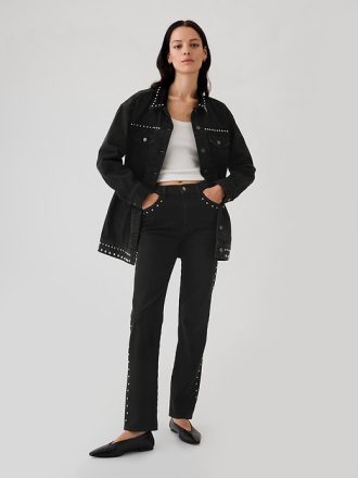 Raka jeans med dubbar från 90-talet