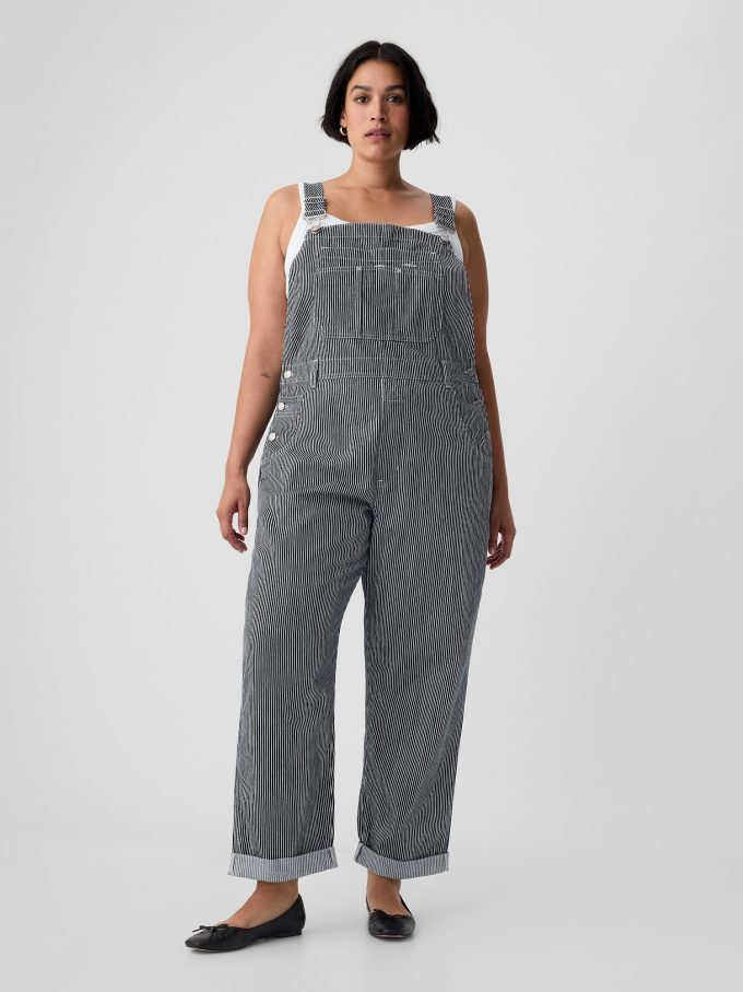 Randig lös overall