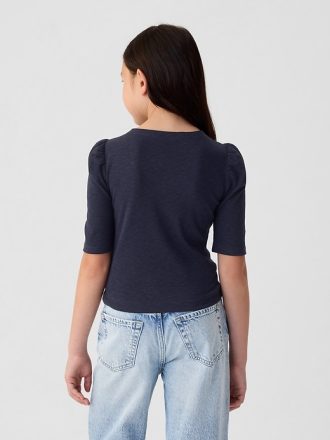 Ruched skjorta med ribba för barn