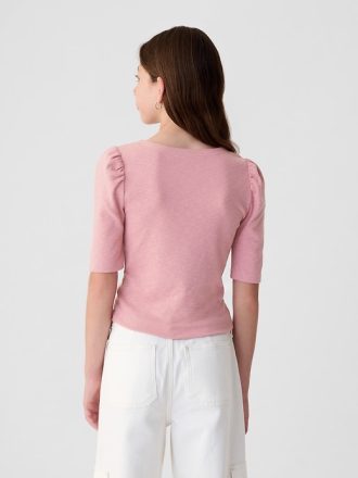 Ruched skjorta med ribba för barn