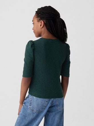 Ruched skjorta med ribba för barn