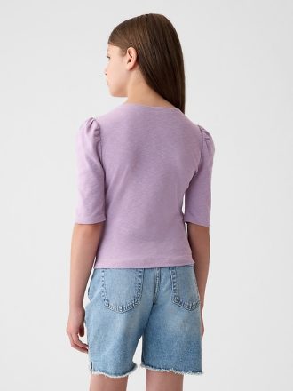 Ruched skjorta med ribba för barn
