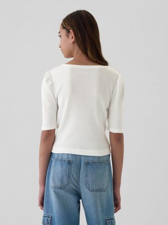 Ruched skjorta med ribba för barn
