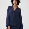 Satin PJ skjorta