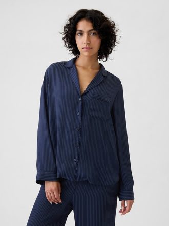 Satin PJ skjorta